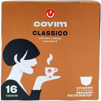 Covim Classico Brioso 16 бр. Кафе капсули, съвместими с Dolce Gusto