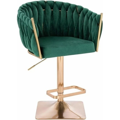 LuxuryForm Design Norden Velur na zlatej hranatej podstave / zelená