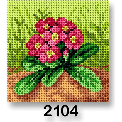 Stoklasa Vyšívací předloha obrázek na vyšívání 70244 2104 květiny 3 růžové na zelené 15x15cm – Sleviste.cz