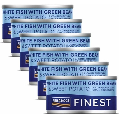 Fish4Dogs Finest White Fish with Green Bean 6 x 85 g
