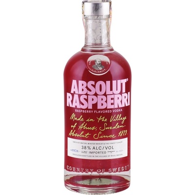 Absolut Raspberry 38% 0,7 l (čistá fľaša)