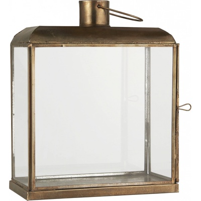 IB LAURSEN Lucerna Oblong Rounded Roof 28 cm, měděná barva, čirá barva, sklo, kov