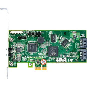 ARECA ARC-1203-2i 2port internal SATA 6G RAID /2xSATA III/, ARM 1066MHz processor, 512MB RAM, PCIe 2.0 x1, RAID 0, 1, Single Disk or JBOD, Low profile (ARC-1203-2I)
