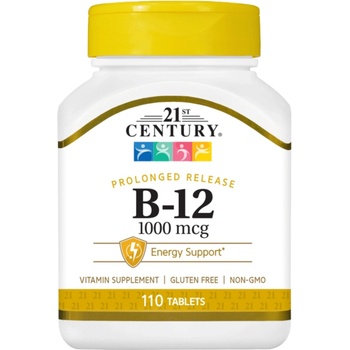 21st Century Vitamin B-12 Prolonged Release, 1000 mcg, 110 таблетки, 21st Century (9086)