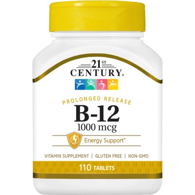 21st Century Vitamin B-12 Prolonged Release, 1000 mcg, 110 таблетки, 21st Century (9086)