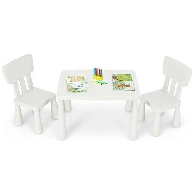 Costway Dětský stůl se 2 židlemi bílá – Zboží Dáma