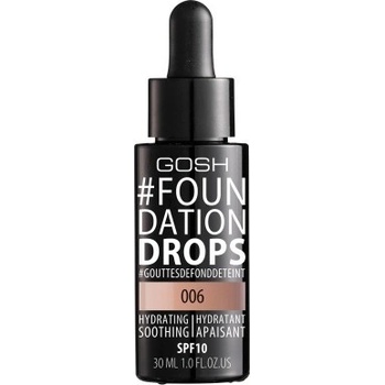 Gosh Foundation Drops lehký make-up ve formě kapek SPF10 006 Tawny 30 ml