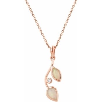 Eppi Opálový přívěsek ve tvaru lístků s diamantem Daria P44857