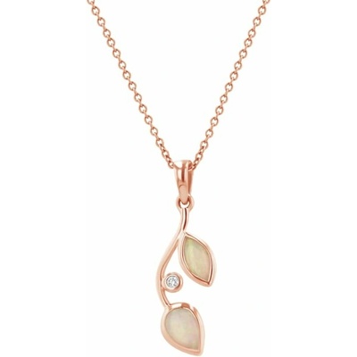 Eppi Opálový přívěsek ve tvaru lístků s diamantem Daria P44857