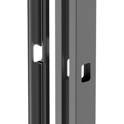 Sada hliníkového sloupku 50x60 a krytky pro zámkovou část - 1850mm R70
