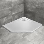 Radaway Петоъгълно душ корито Radaway Doros PT E Stone 90x80 см бяло акрилно дясно (SDRPT9080-01-04SR)
