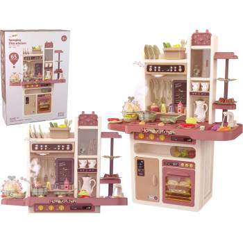 Lean Toys Detská ružová kuchynka s príslušenstvom 65 kusov
