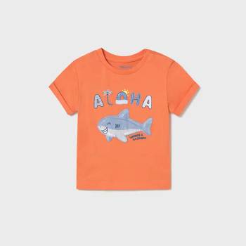 MAYORAL Тениска къс ръкав акула Aloha в оранжев цвят за мини момче Майорал