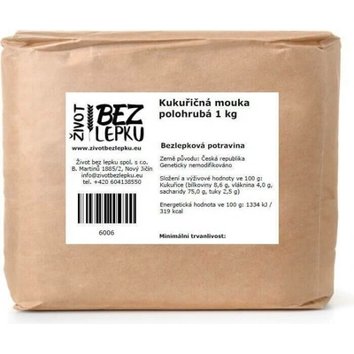 Život bez lepku Kukuřičná mouka polohrubá 1 kg