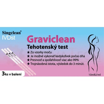 Graviclean těhotenský test Proužky 3 ks