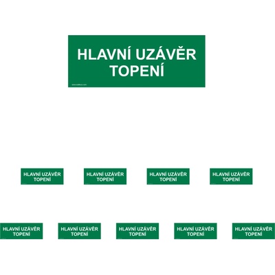 Walteco Hlavný uzáver kúrenia, 210x80mm, samolepka Množstvo: 10 ks , 20079BP2