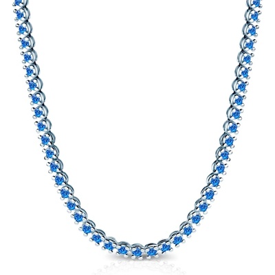 SAVICKI Тенис колие Luminy 3, 8 мм: бяло злато, сини сапфири