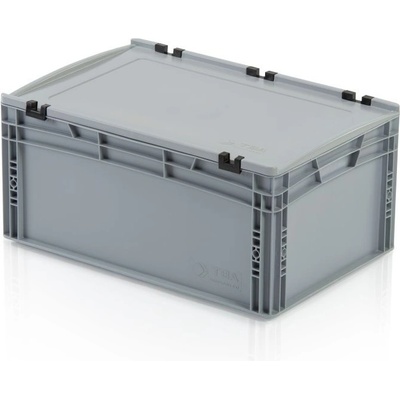 TBA Plastové obaly s.r.o. Plastová Euro přepravka 600 x 400 x 270 mm s víkem, plný úchyt