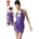 LateX Mini Dress Purple S