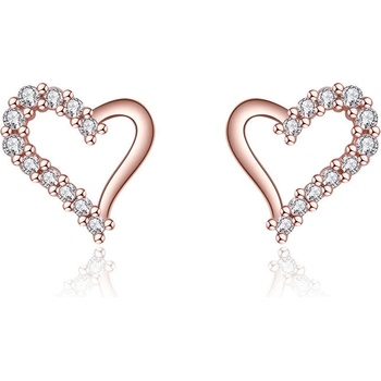 DELIS Обеци сърце jw900, сребро, розово златно покритие (jw900)