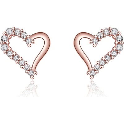 DELIS Обеци сърце jw900, сребро, розово златно покритие (jw900)