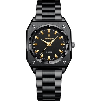 Poedagar Дамски часовник Poedagar CS1902, неръждаема стомана, черен, черен циферблат (CS1902)