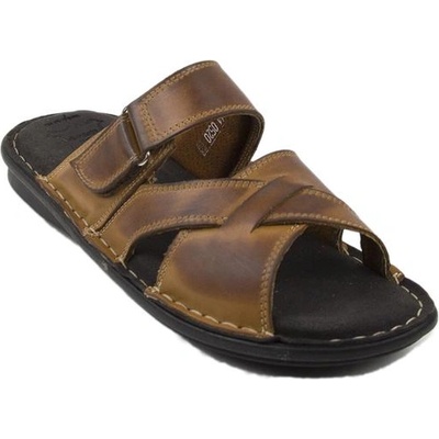 Български обувки Кафяви мъжки чехли 142antracit