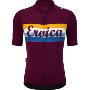 Santini Фланелка с къс ръкав за колоездене Santini Eroica Timo S/S Jersey Cycling jersey - Bordeaux (056-4380-0112)