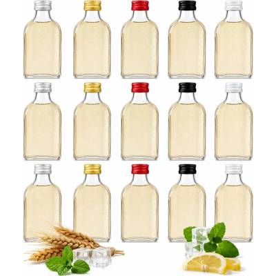 Bimberek 50x FĽAŠKA PLOSKAČKA LAURA 50ML + UZÁVER SKLENENÉ FĽAŠE 50ml na Vzorky