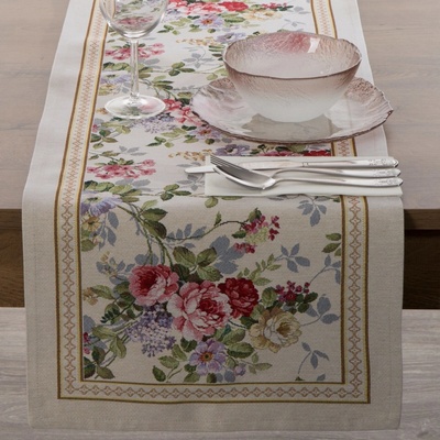 EUROFIRANY GOBELÍNOVÝ BĚHOUN ROSE 45X140 CM KVĚTY