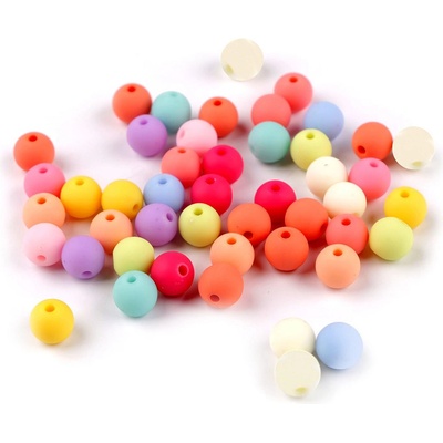 Stoklasa Plastové korálky matné, pogumovaný povrch Ø8 mm Balení: 20 g, Varianta: mix mix