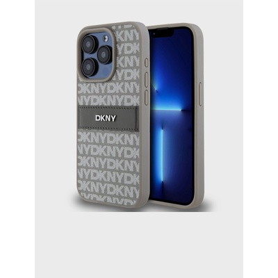 DKNY PU Leather Repeat Pattern Tonal Stripe Back Cover за iPhone 14 Pro Max Beige DKNY DKNY | Bezhov | МЪЖЕ | UNI
