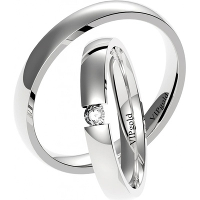 VIPgold Svadobné obrúčky 7432 biele zlato