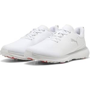 PUMA Голф обувки Puma Men's Fusion Grip ST Spiked Golf Shoes - White- Silver
