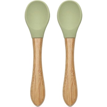Lorelli Силиконови лъжички с бамбук Lorelli - Natural, 2 броя, Fresh Green (10230680004)