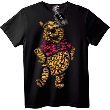 NOONEBRAND Тениска с Word Art на мечето Winnie the Pooh - 2XL, Black