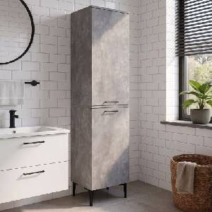 TopMebel Singa TopMebel меламинов многофункционален шкаф в цвят бетонно сиво 45x40x180cm