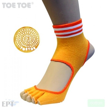 ToeToe HEEL bezprstové joga ABS protiskluzové ponožky oranžová