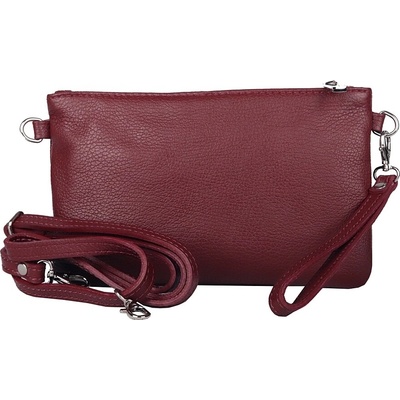 Borse in Pelle Malá kožená crossbody kabelka či psaníčko no. 73 tmavěčervená