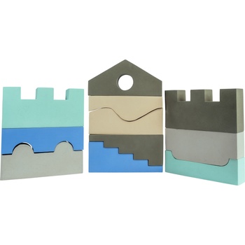 Moes Конструктор комплект Puzzle Blocks небесен цвят 11 части (MOES025)