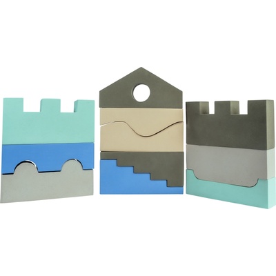 Moes Конструктор комплект Puzzle Blocks небесен цвят 11 части (MOES025)