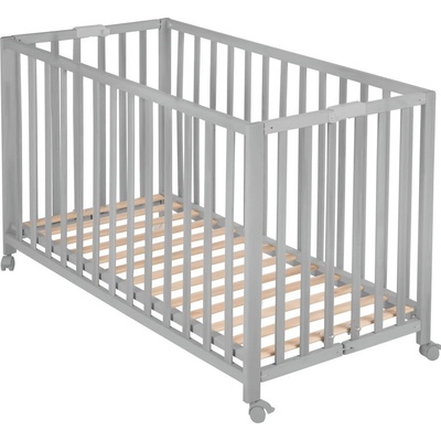 Roba Sivá skladacia postieľka na kolieskach 60x120 cm Fold up