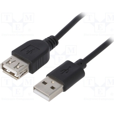 Akyga AK-USB-07 USB 2.0, USB A zásuvka, USB A vidlice, niklovaný, 1,8m