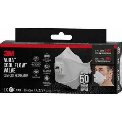 3M Respirátor Aura 9332-2 FFP3 s ventilem 2 ks