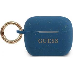 Guess GUACAPSILGLBL калъф за AirPods Pro, син, силиконов с брокат (GUACAPSILGLBL)