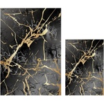 Mila Home Черни/златни килими за баня в комплект 2 бр. 60x100 cm Cracks - Mila Home (HKG-NEWBNY-107)