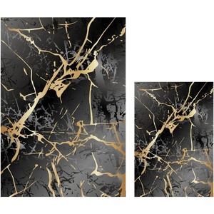 Mila Home Черни/златни килими за баня в комплект 2 бр. 60x100 cm Cracks - Mila Home (HKG-NEWBNY-107)