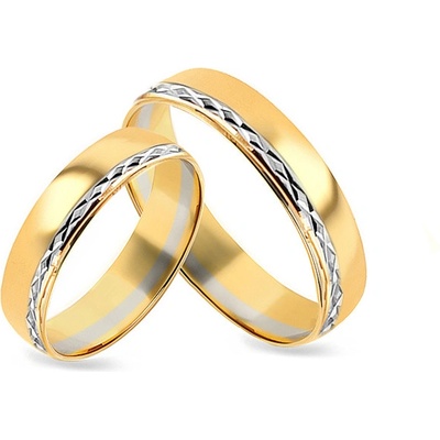 iZlato Forever Snubní prstýnky dvoubarevné zaoblené s gravírem CSOB80