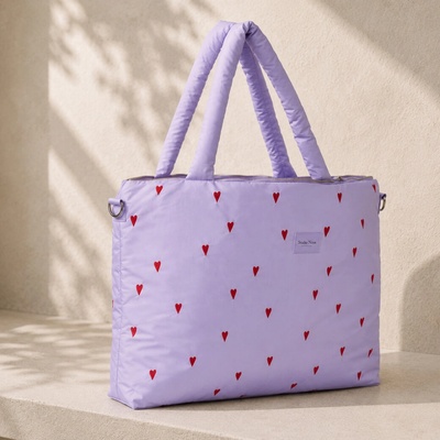 Studio Noos Puffy Diaper Bag taška Purple Hearts – Zboží Dáma