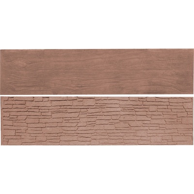 Betonová deska plotová, oboustranná – 200 x 50 cm - dřevo, hnědá barva
